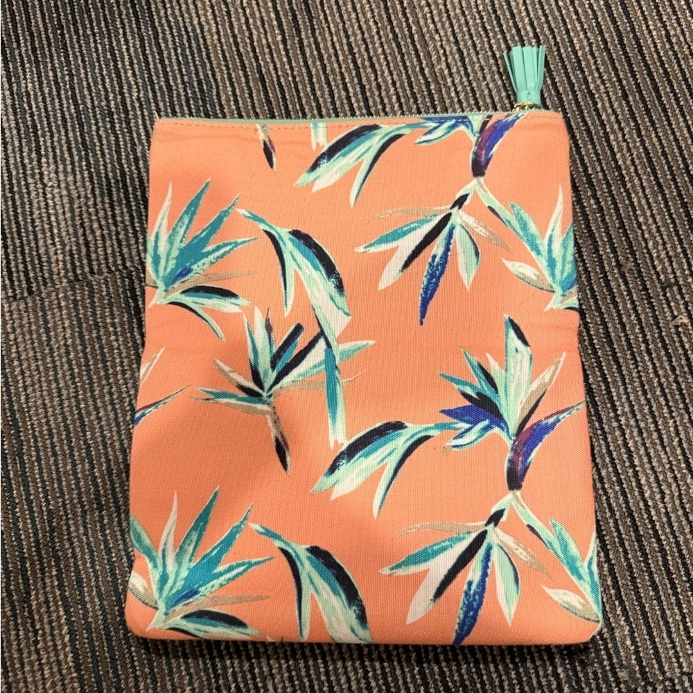Rachel Pally Teal & Peachy foldover pouch - Picture 2 of 6